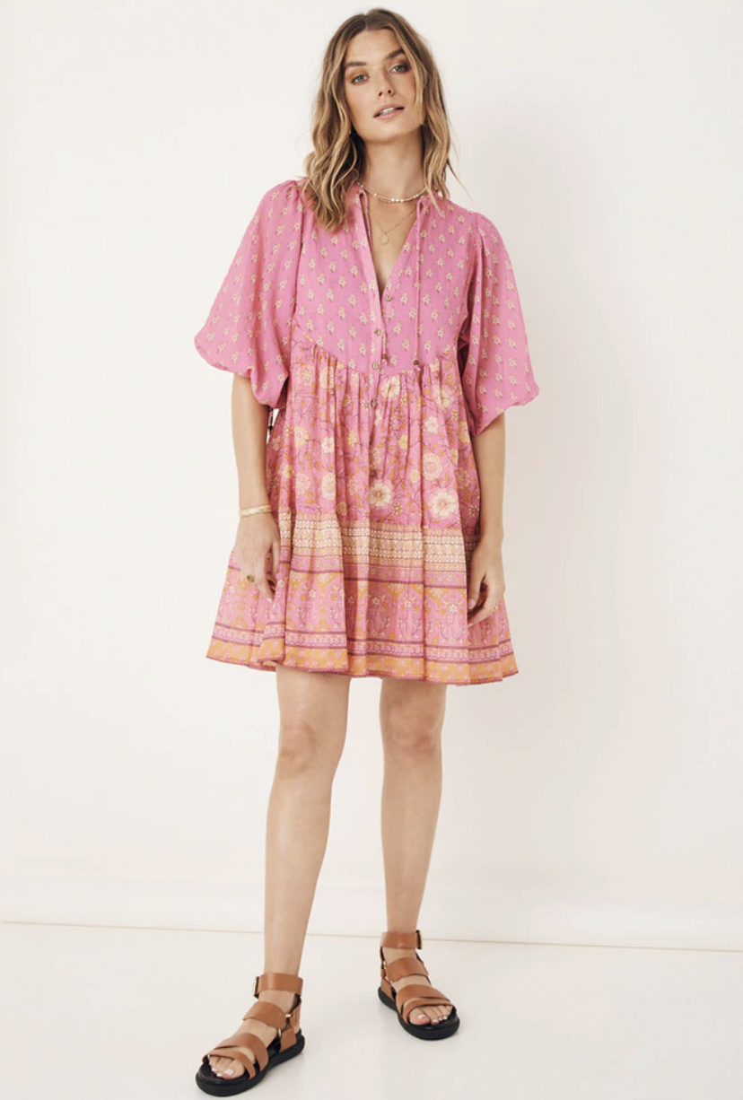 Hire a Spell & The Gypsy Spell Utopia Tunic Dress Flamingo