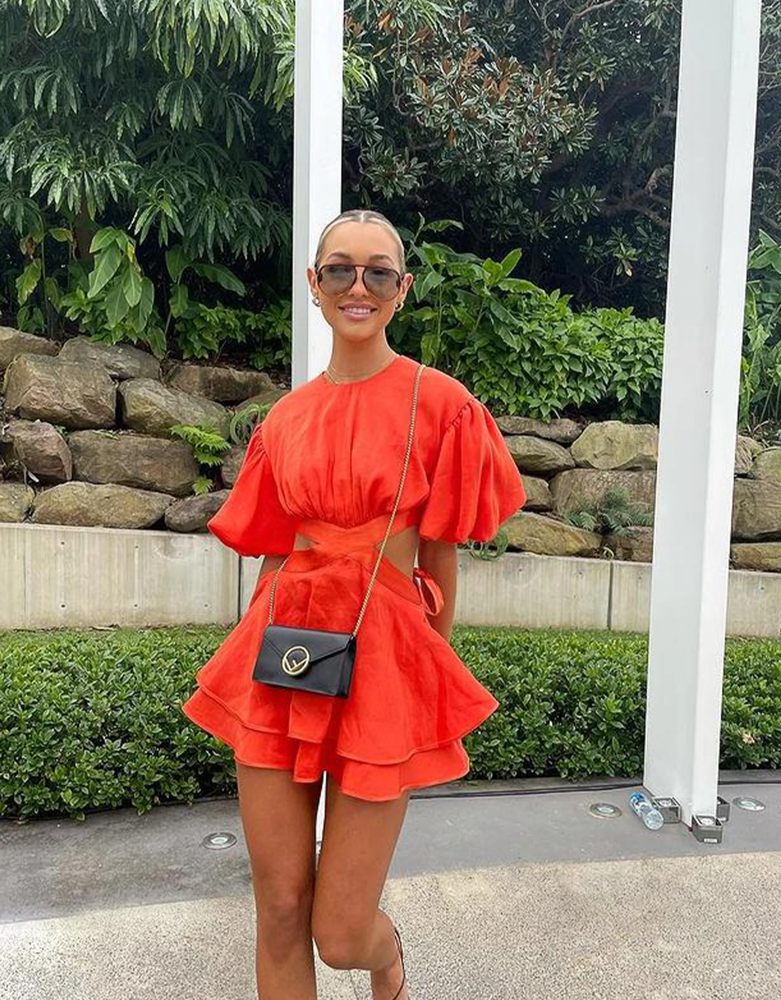 Hire a Aje Gracious Cut Out Mini Dress Red