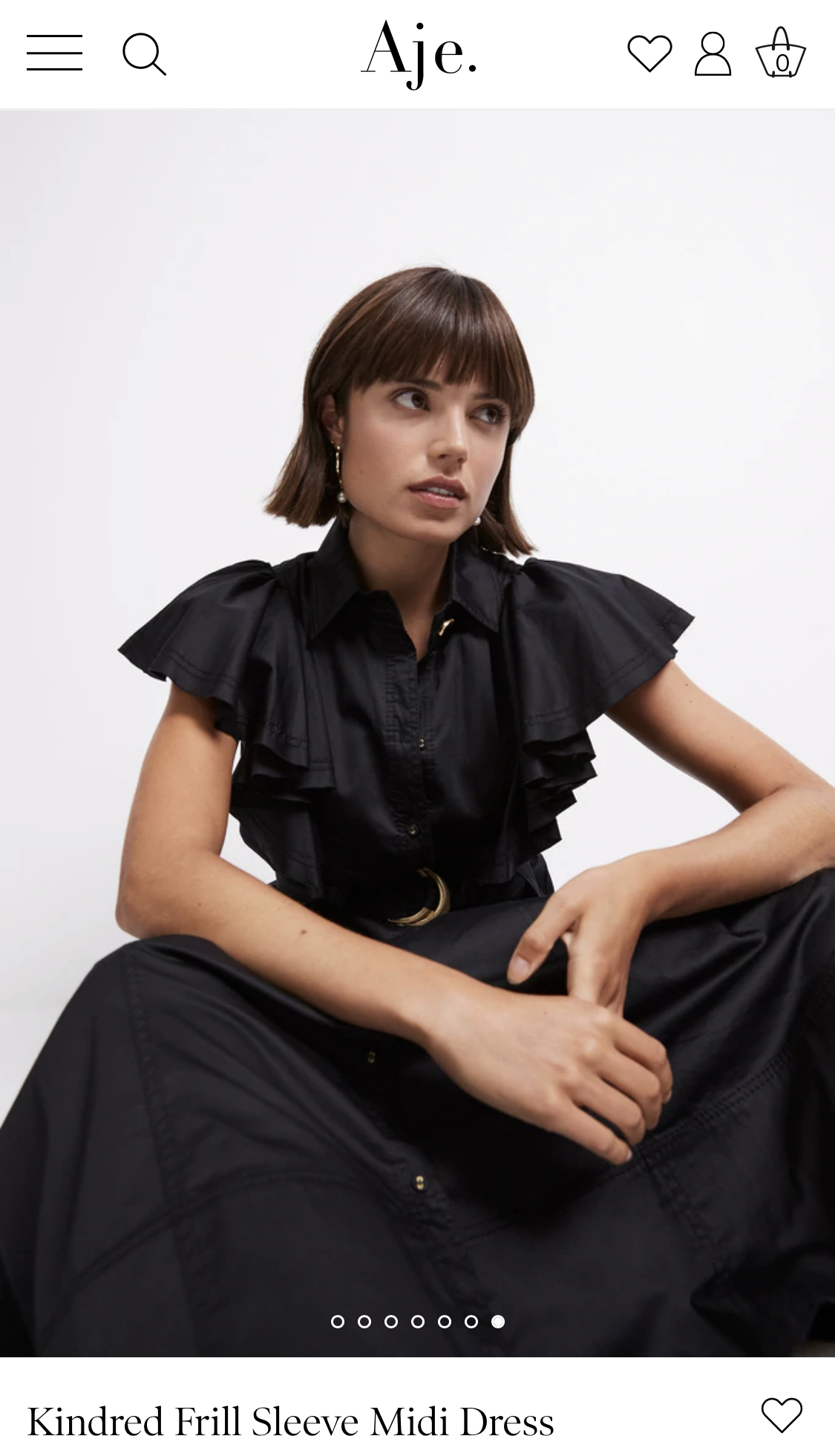 Hire a Aje Kindred Frill Sleeve Midi Dress