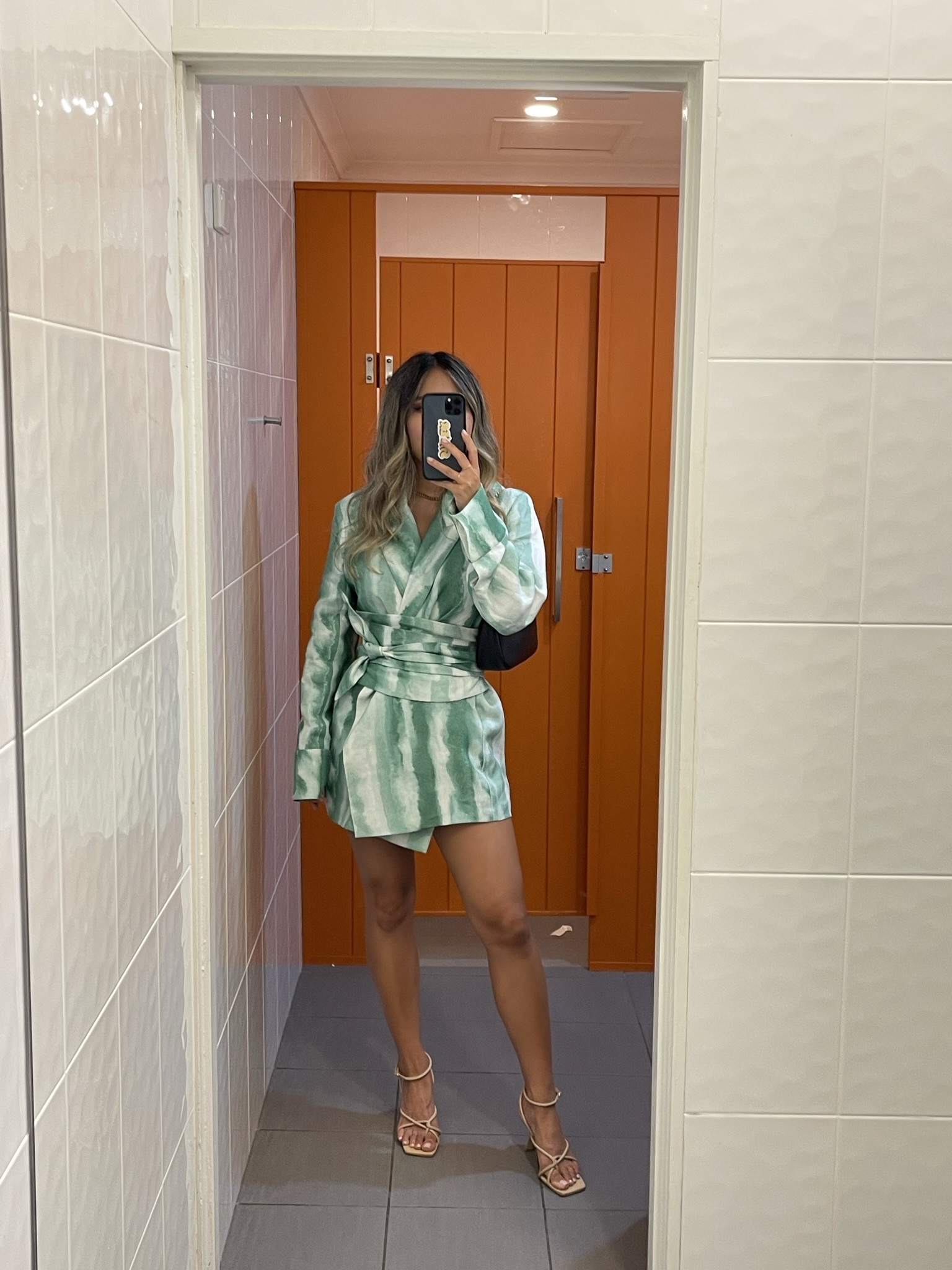 Designer rental Eppram Niagara Green Linen Jacket Dress