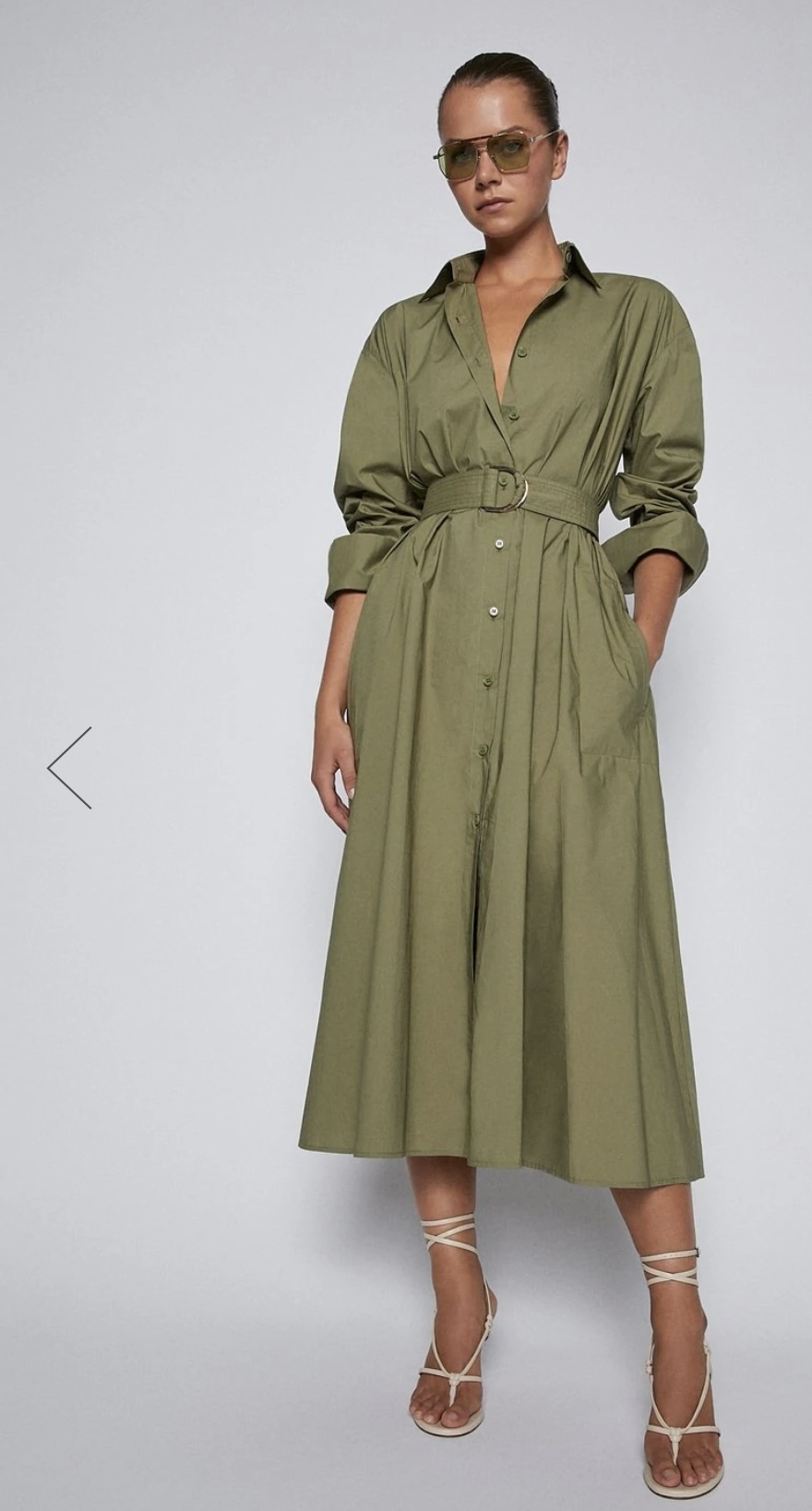 Cheap designer Scanlan Theodore Cotton Trench Dress Moss