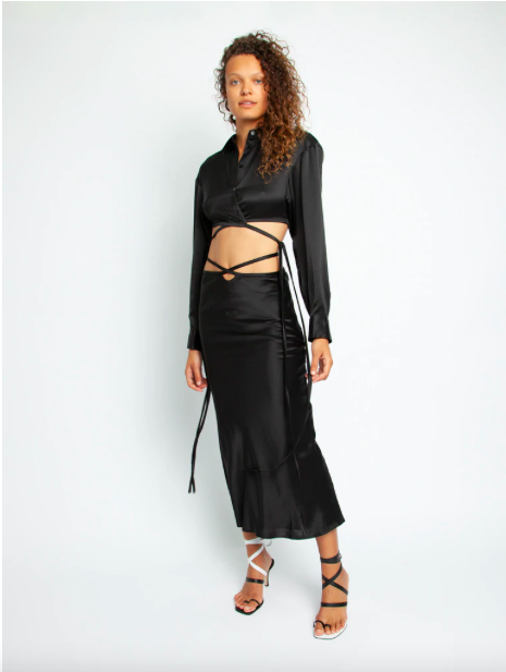 Hire a Christopher Esber Loophole Bias Skirt And Silk Cropped Shirt