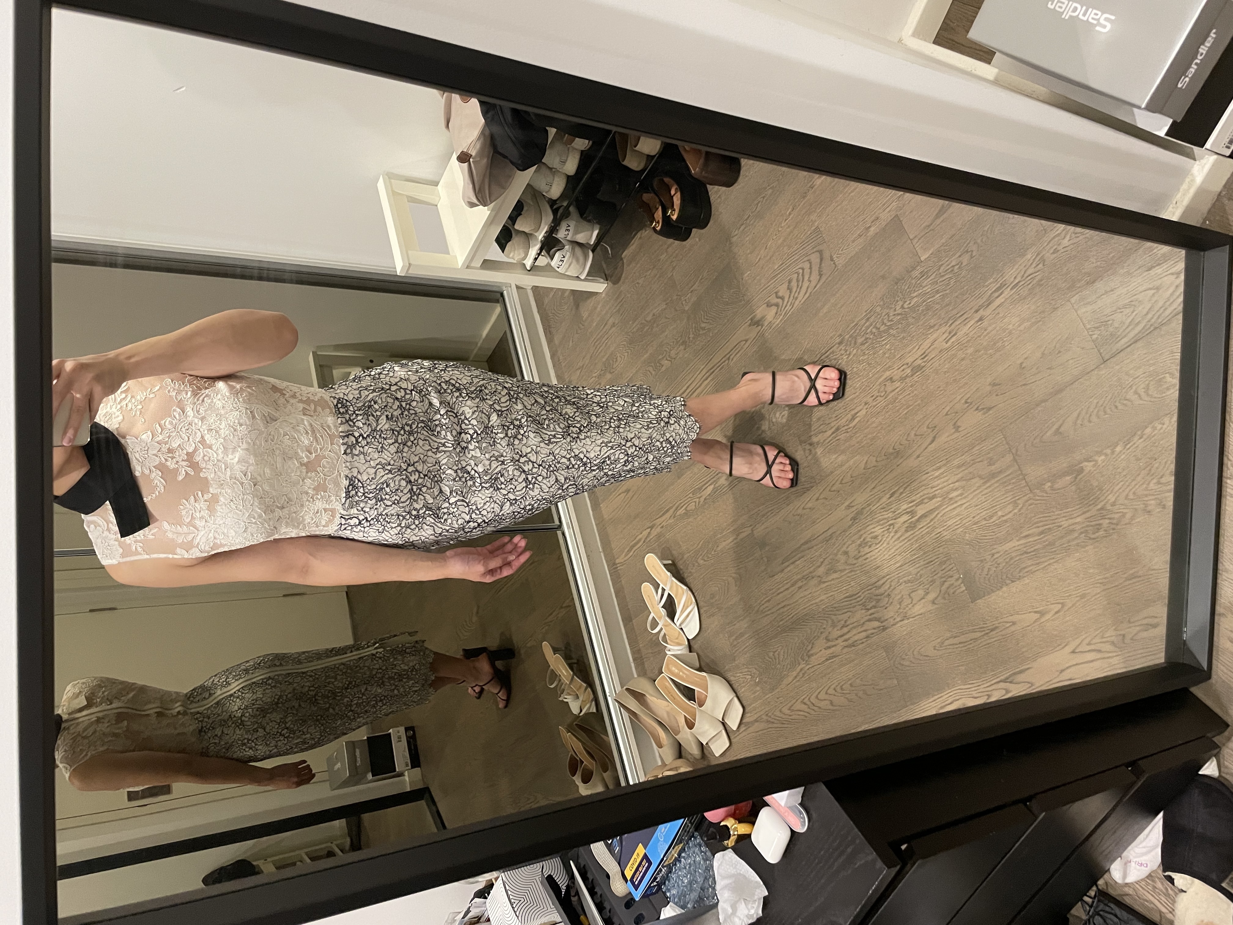 Rent a Alex Perry White And Navy Lace