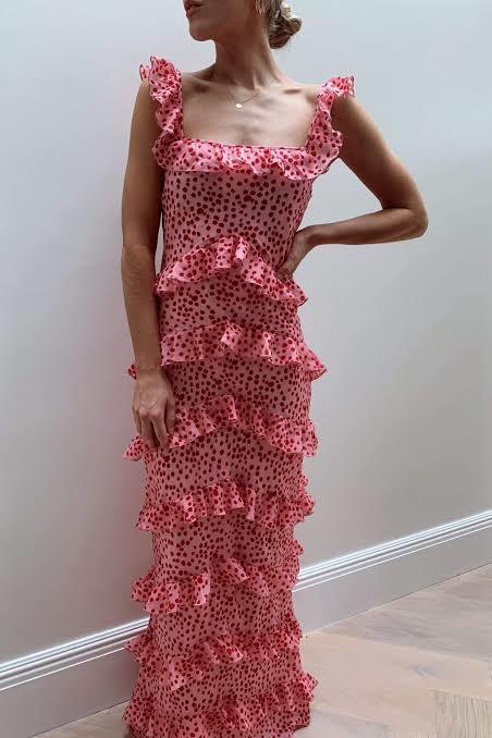 Formal rental Pretty Lavish Tiered Ruffle Midaxi Dress