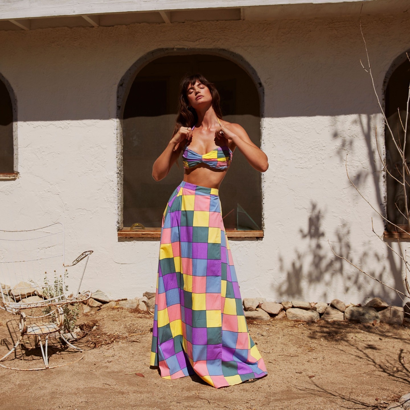 Hire a S/W/F Boutique Sweetheart Halter Crop | Cuixmala Maxi Skirt