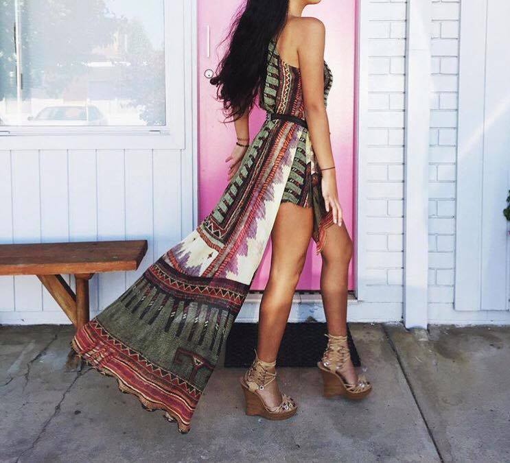 Rental Camilla Woven Prayer Short Sheer Overlay Dress