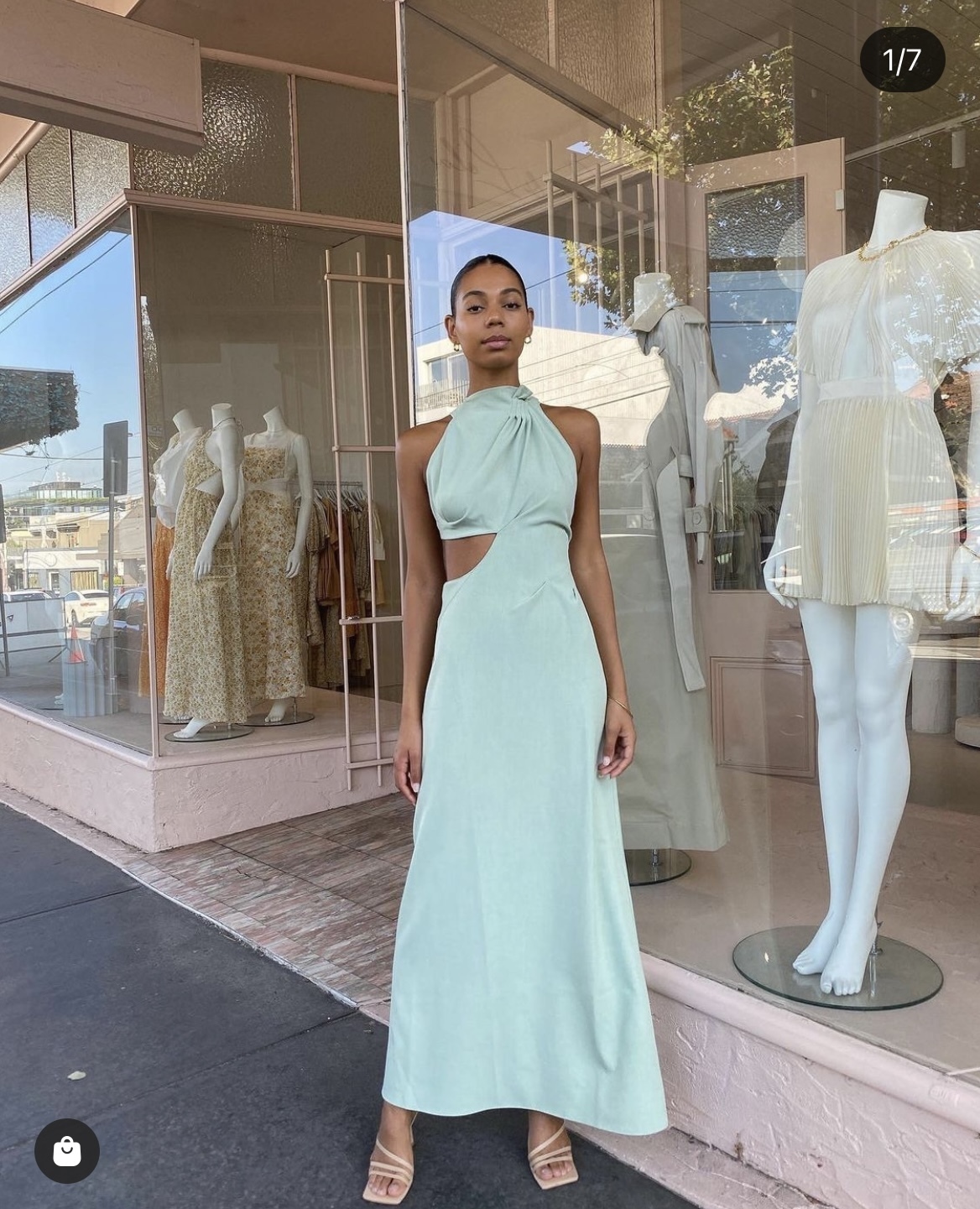 Loan a One Fell Swoop Accent Maxi Dress In Mint Pastel