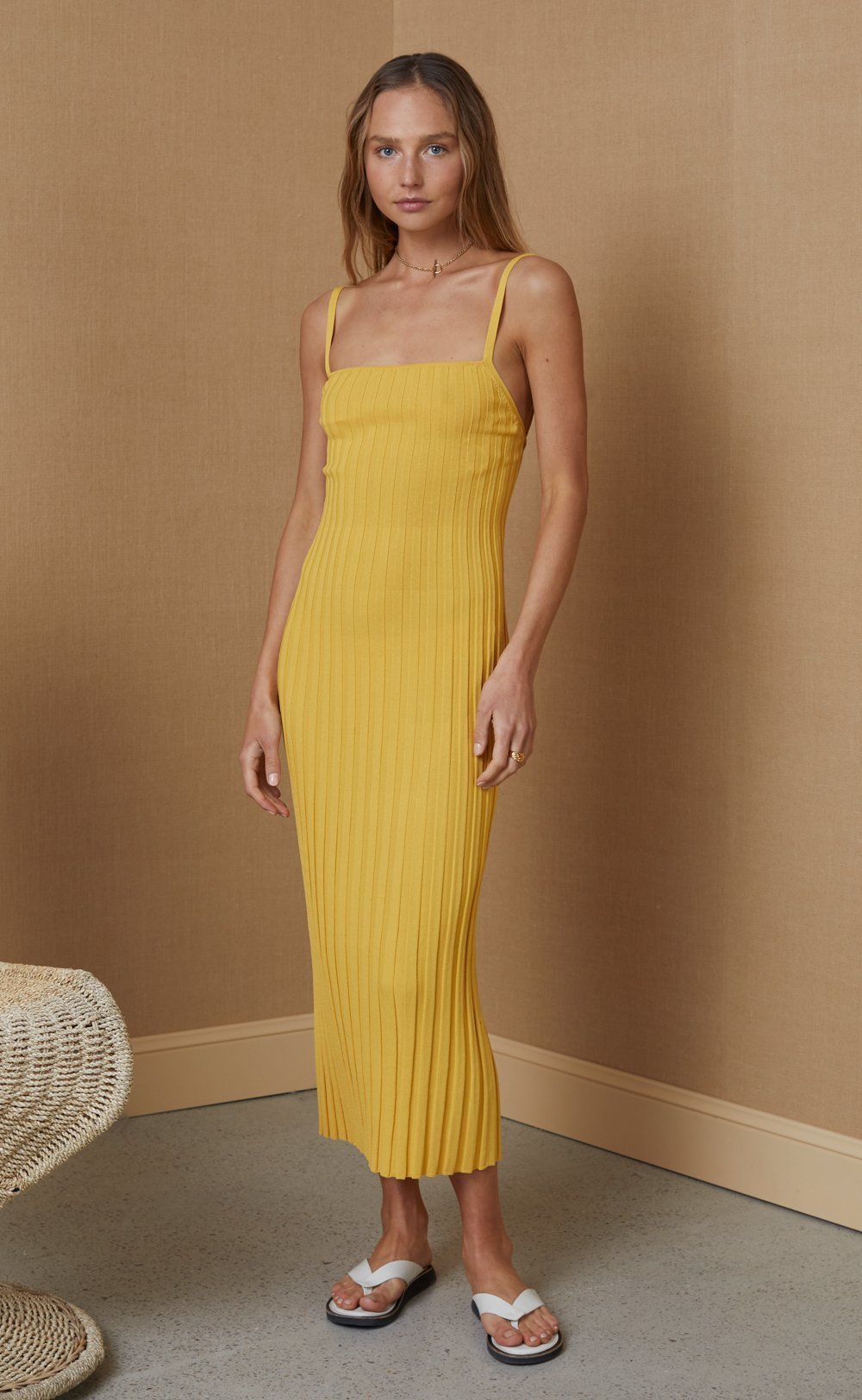 For rent a Bec And Bridge Antoinette Knit Midi Dress Yellow