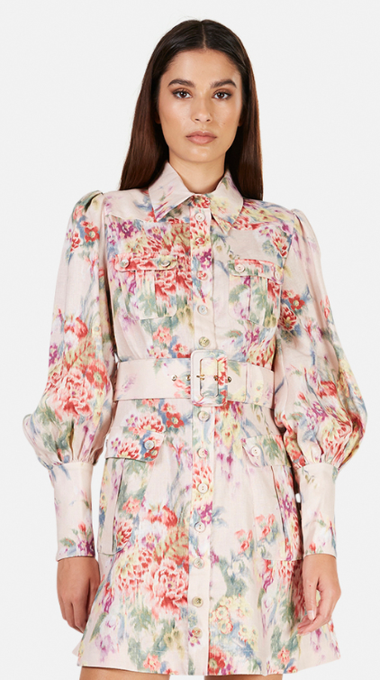 Borrow a Zimmermann Wavelength Billow Sleeve Mini Dress