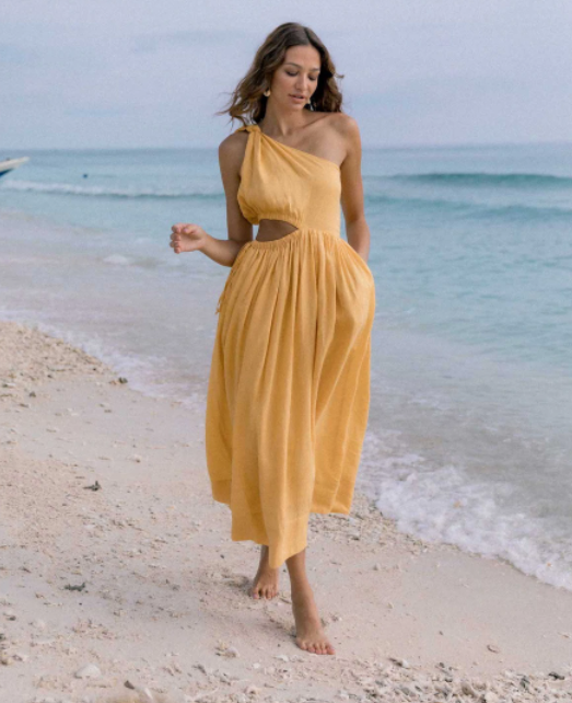 Rental Ess The Label Jasmine Cut Out Linen Maxi Dress