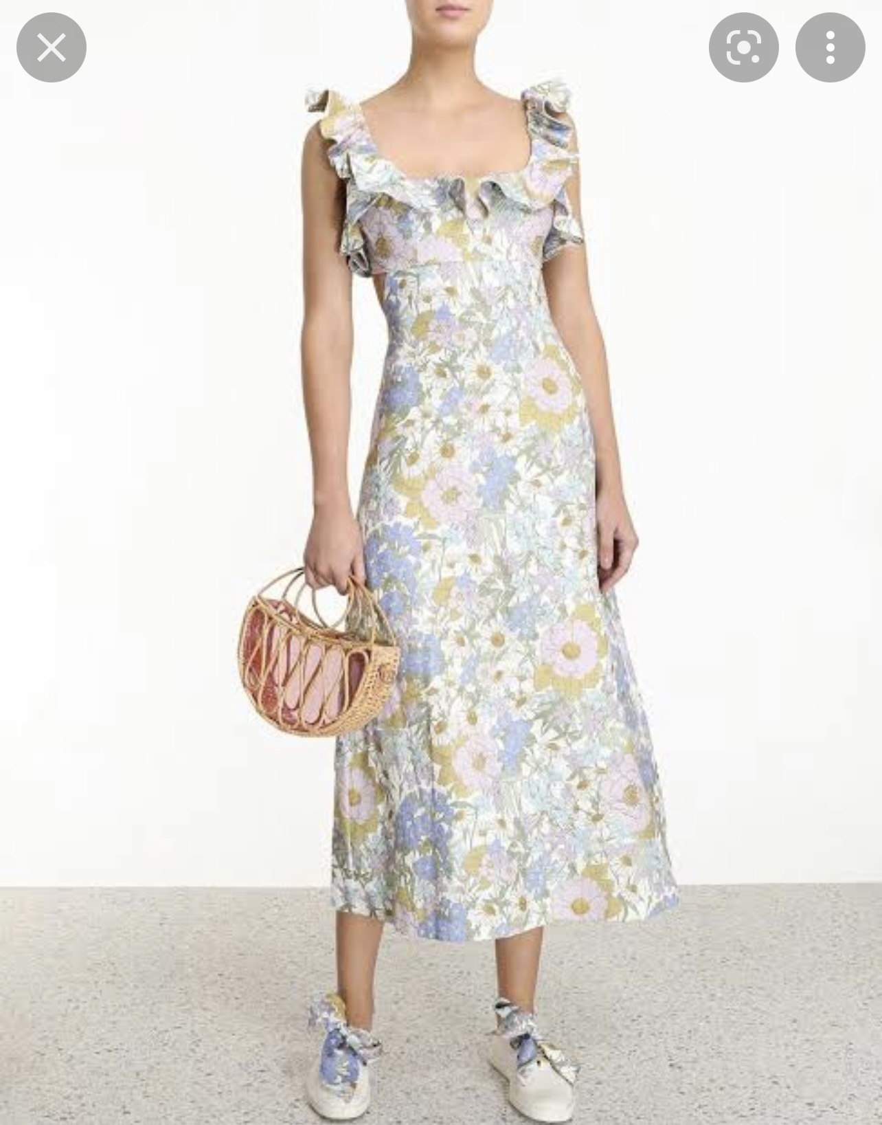 Rental Zimmermann Super Eight Frilled Midi Dress