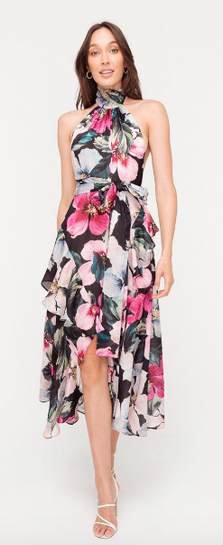 Designer rental Sheike Full Bloom Halter Dress