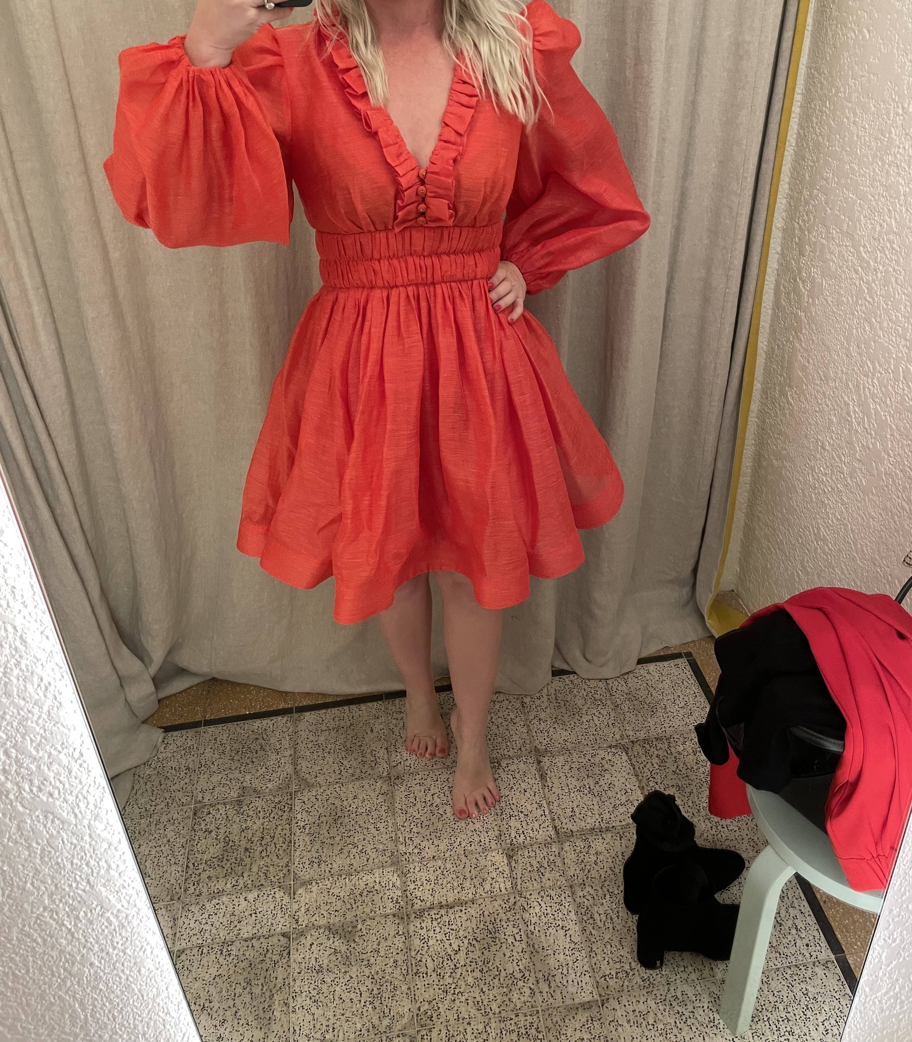 Hire a Zimmermann Prima Frill V Neck Mini