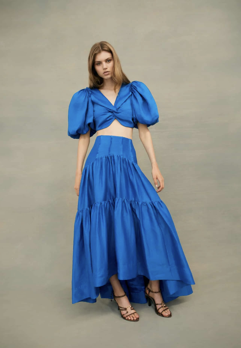 Designer rental Aje Reverb Gathered Midi Skirt