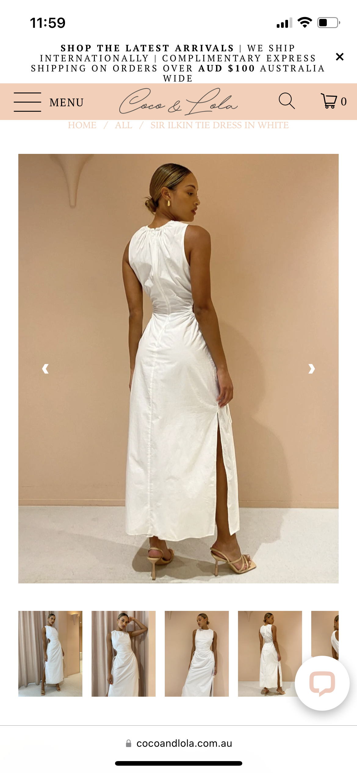 Rent a Sir The Label Sir Ilkin Tie Dress In White