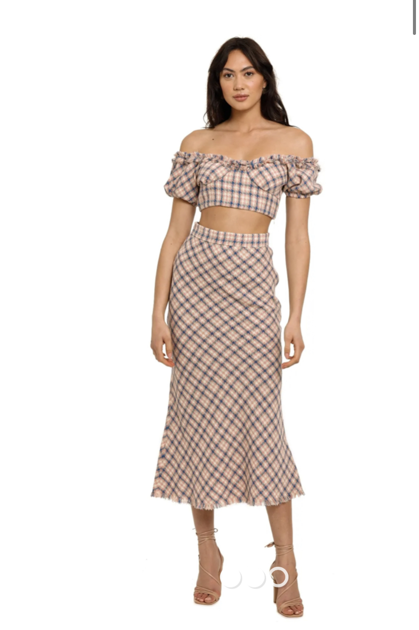For rent a By Johnny Alex Tweed Top And Sally Tweed Skirt Set