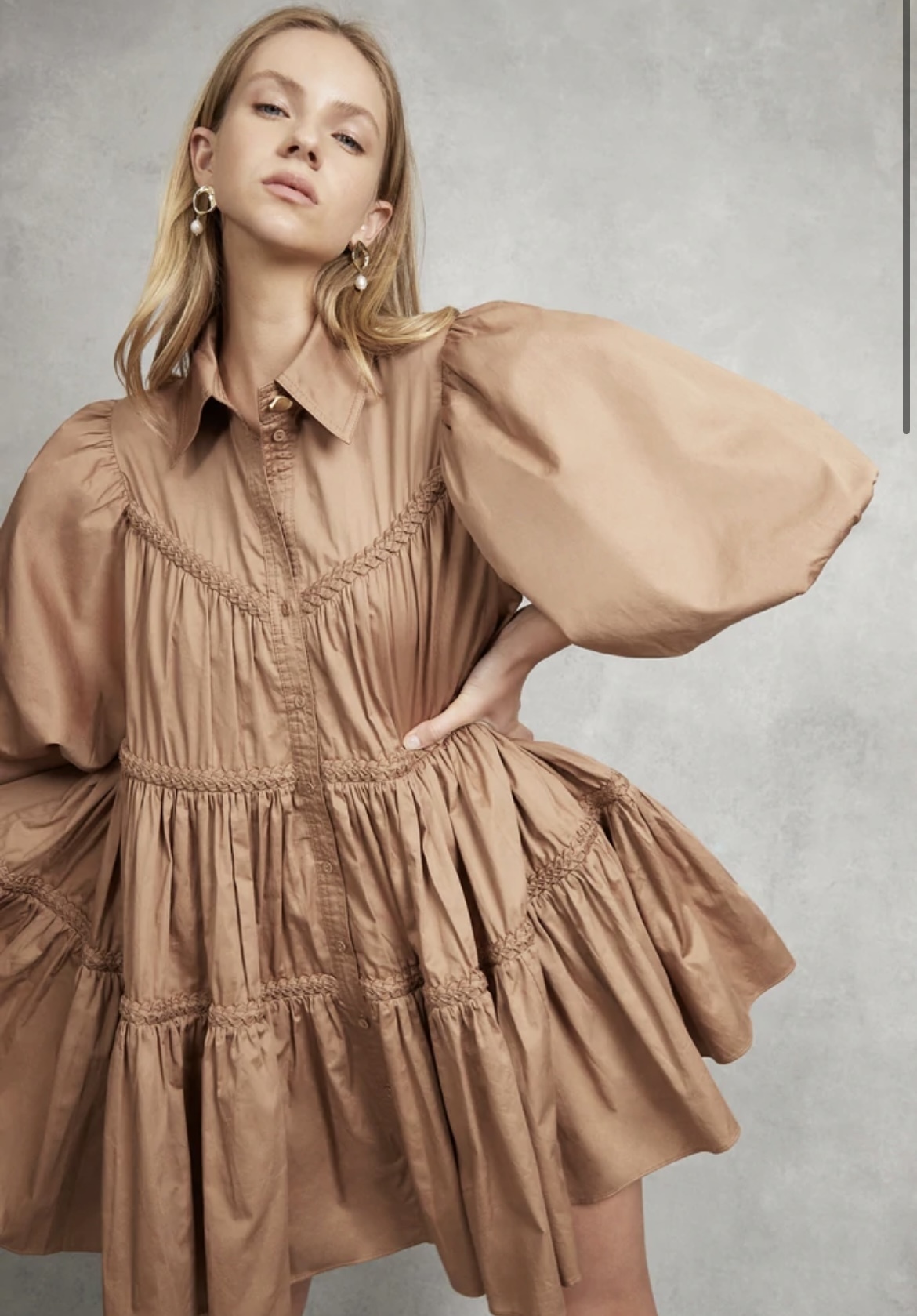 For rent a Aje Casabianca Puff Sleeve Shirt Smock Dress