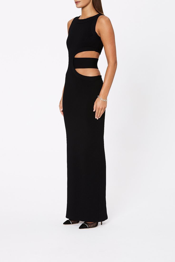 Loan a Scanlan Theodore Crepe Knit Cut Out Gown