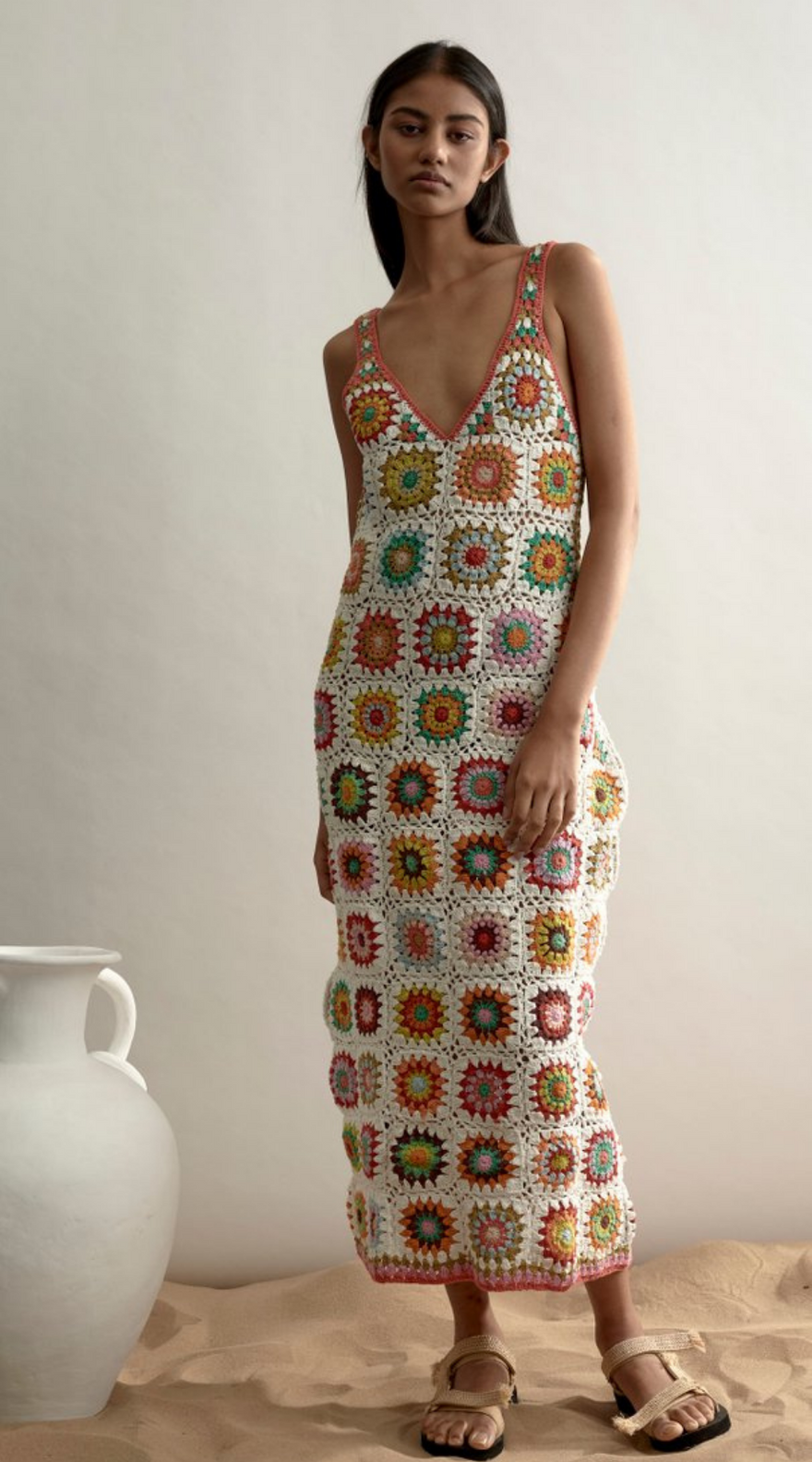 Loan a Alemais Crochet Midi Dress