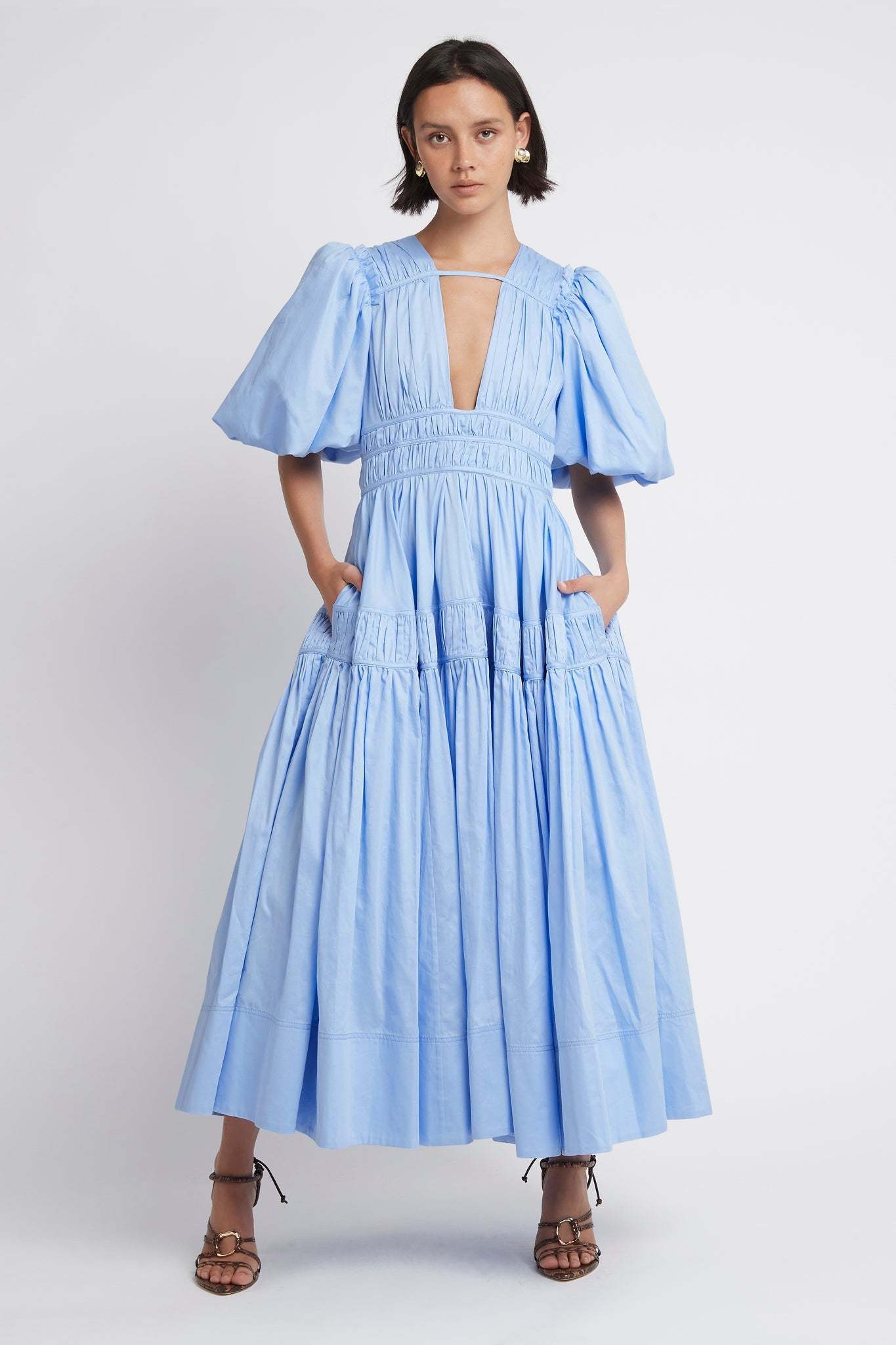 Rental Aje Fallingwater Gathered Midi Dress