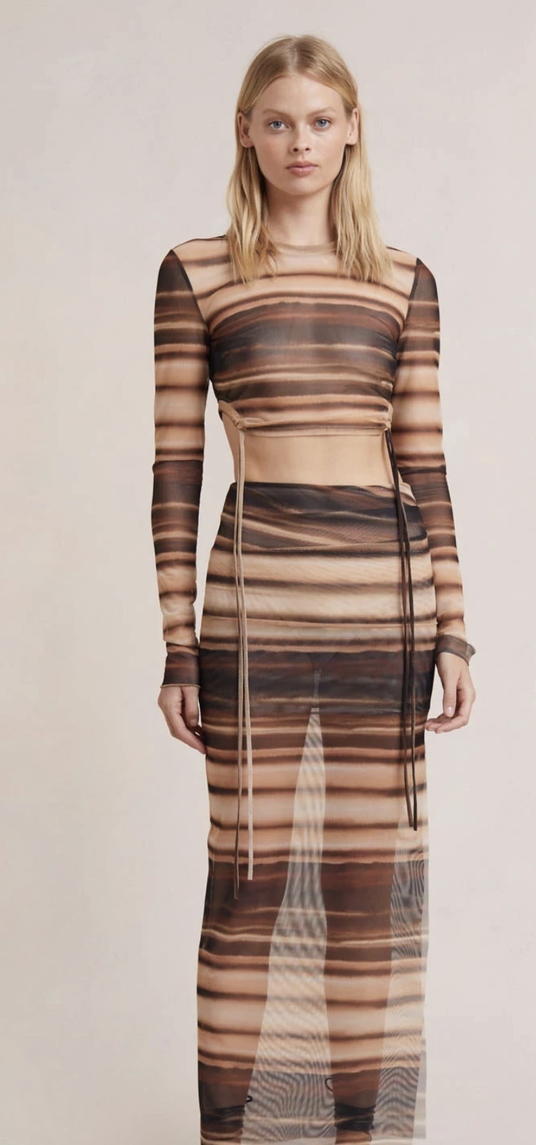 Rent a Bec & Bridge Watercolour Long Sleeve Crop And Skirt