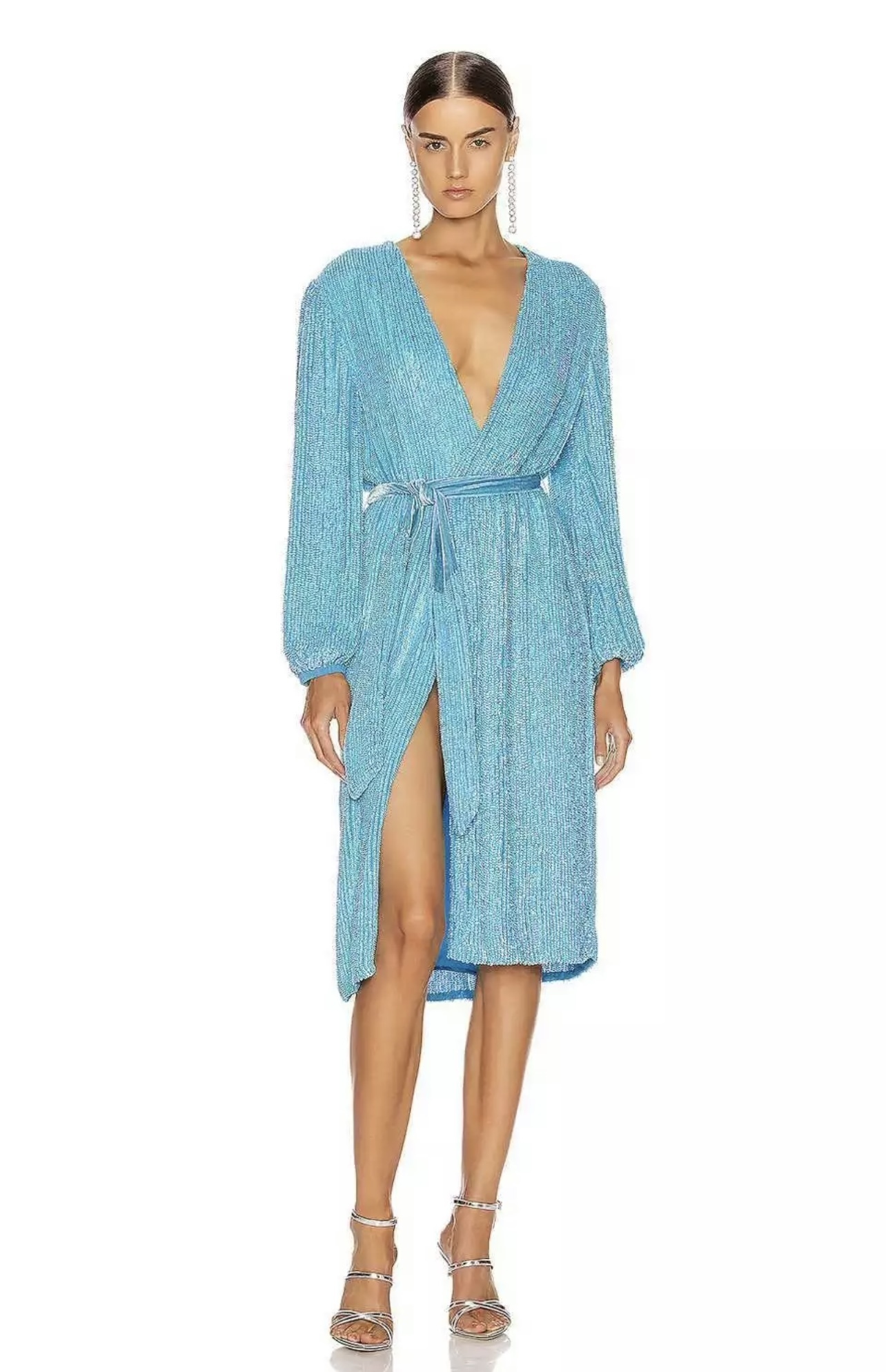 Hire a Retrofete (Xs) Retrofete Robe Audrey Rainbow Blue Size Xs