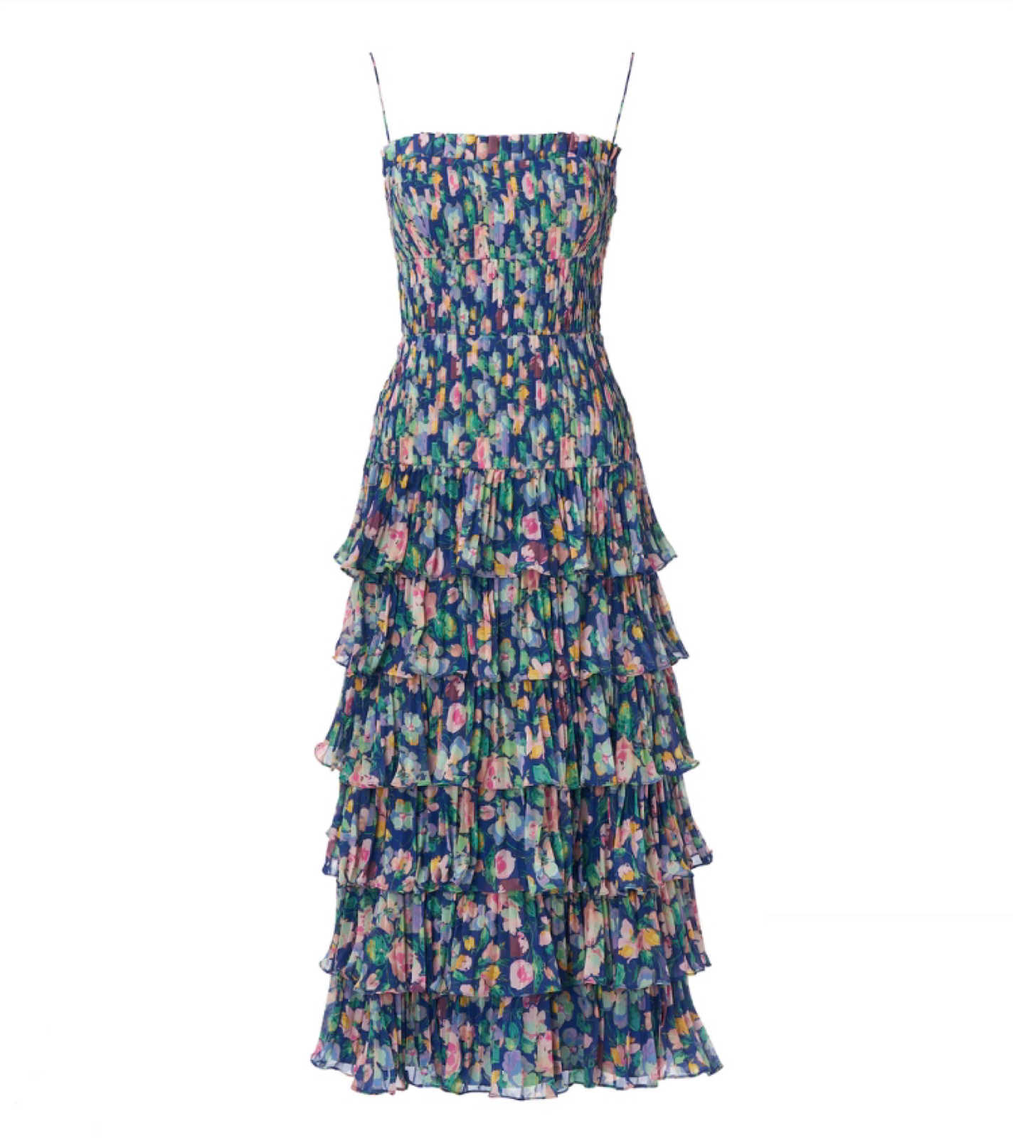 Formal rental Amur Voila Pleated Ruffle Dress In Blue