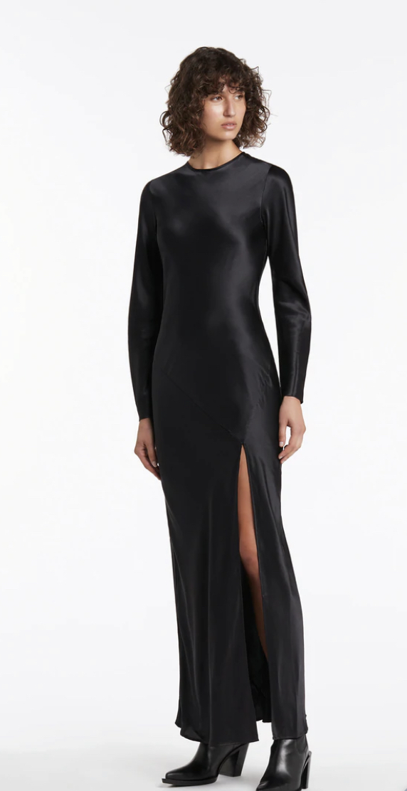 Borrow a Sir Sir The Label Soleil Long Sleeve Dress Black Size 2