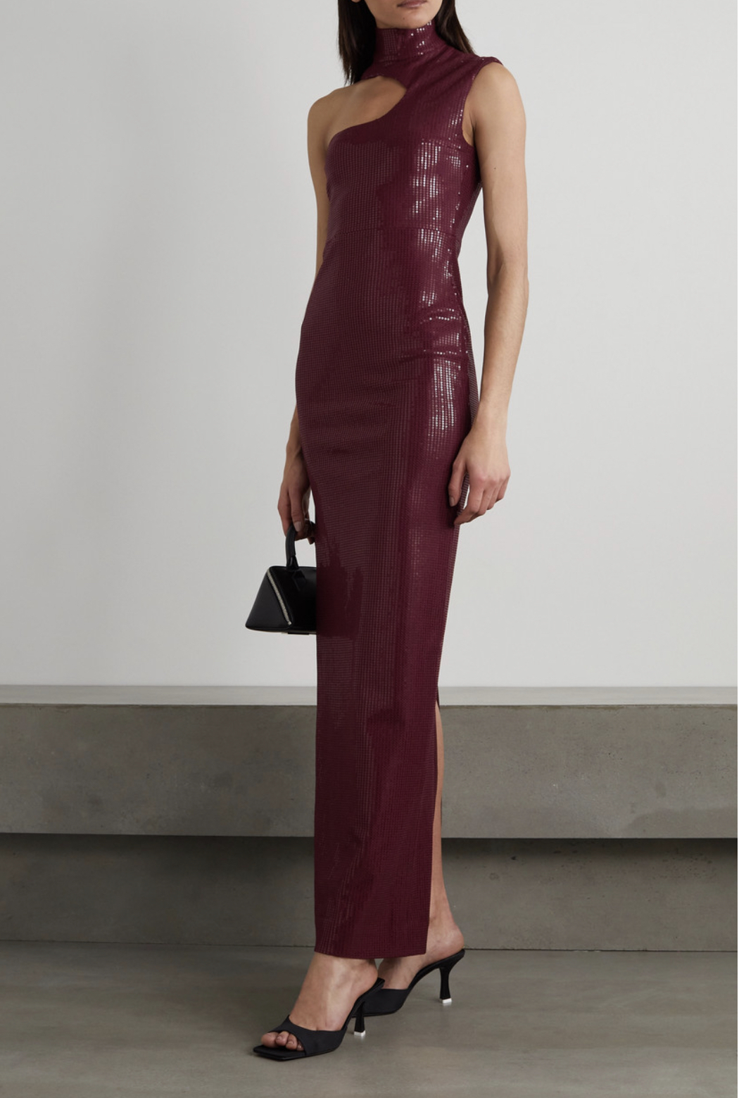 Hire a Solace London Yara Sequin Jersey Turtleneck Gown