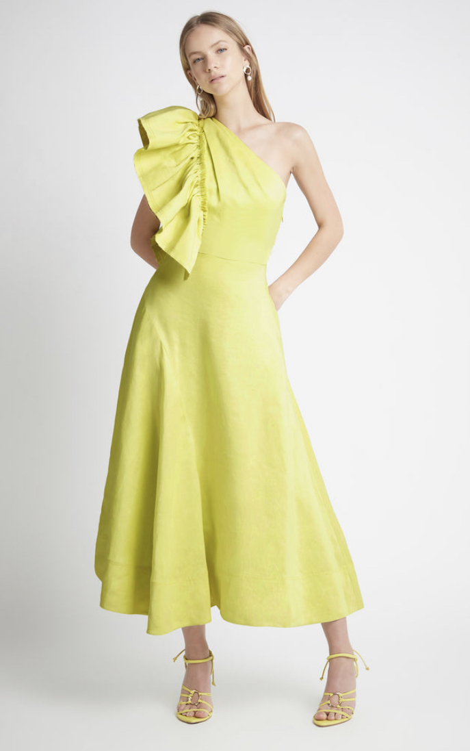 Designer rental Aje Aje Bonjour Asymmetric Midi Dress