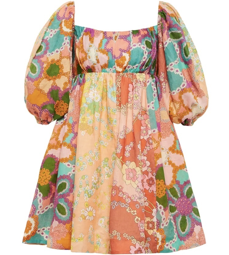 Affordable Zimmermann Lola Panelled Mini Dress Spliced Floral