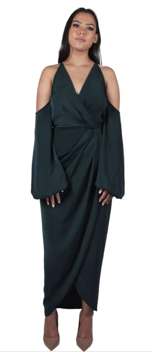 Designer rental Shona Joy Shona Joy Core Open Shoulder Maxi Seaweed