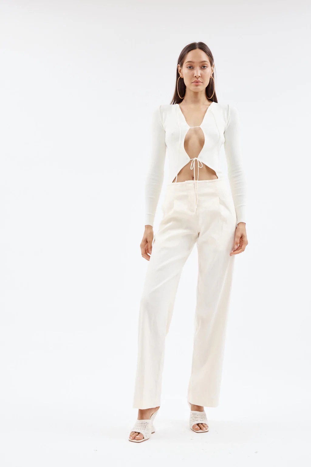 Borrow a Aya Muse White Forio Bodysuit