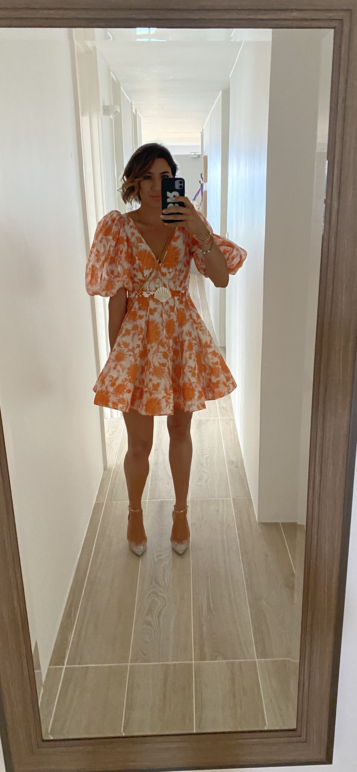 Affordable Zimmermann Post Card Puff Sleeve Dress