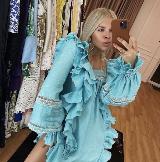 Loan a BERLA Turquoise Dress With Belt In Size 8/10