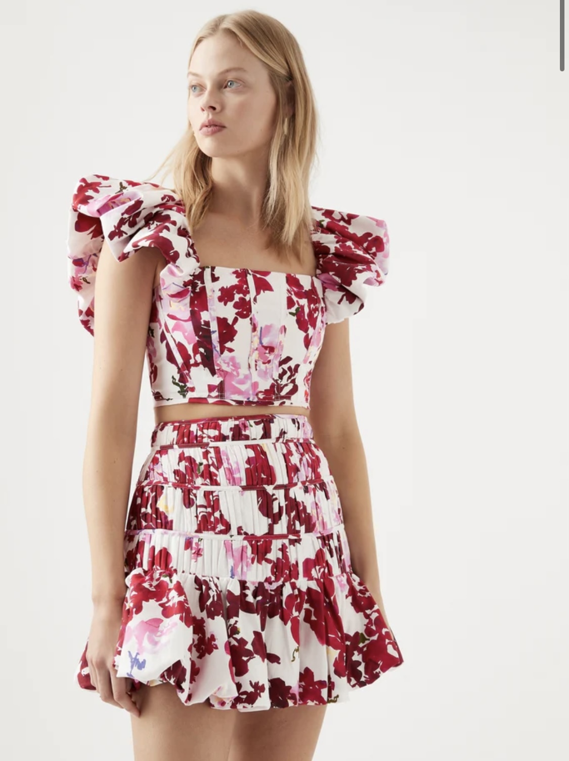 Designer rental Aje Bubble Mini Skirt And Top