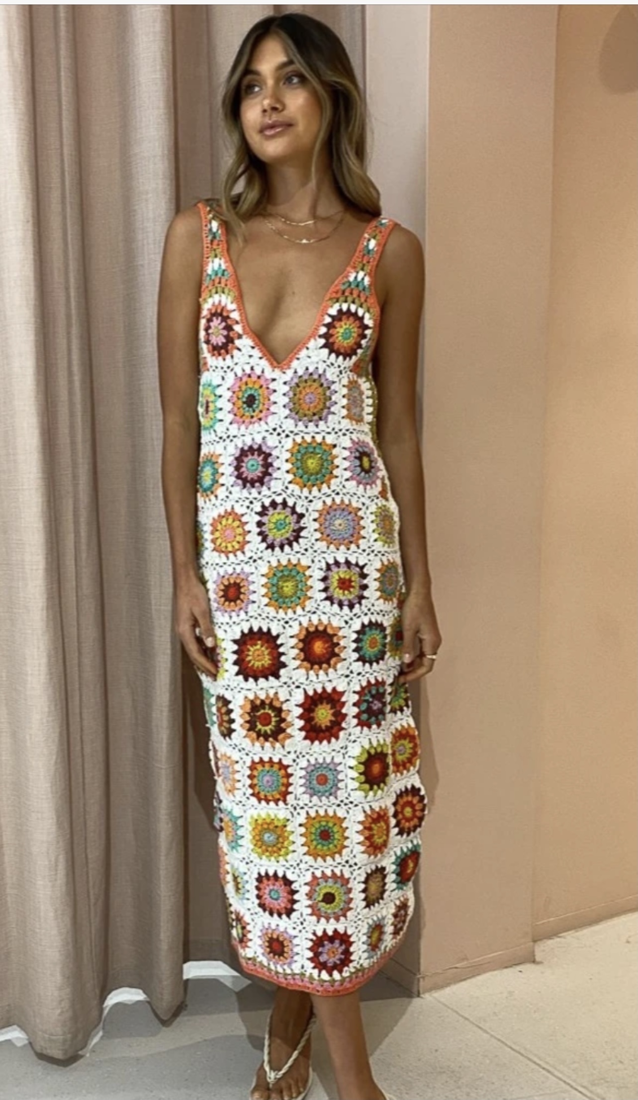 For rent a Alemais Crochet Midi Dress