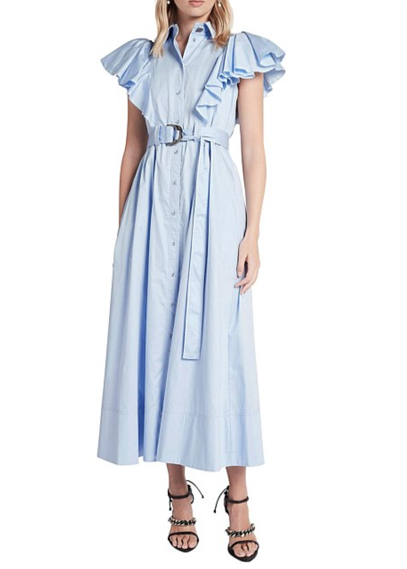 For rent a Aje Kindered Frill Sleeve Midi Dress