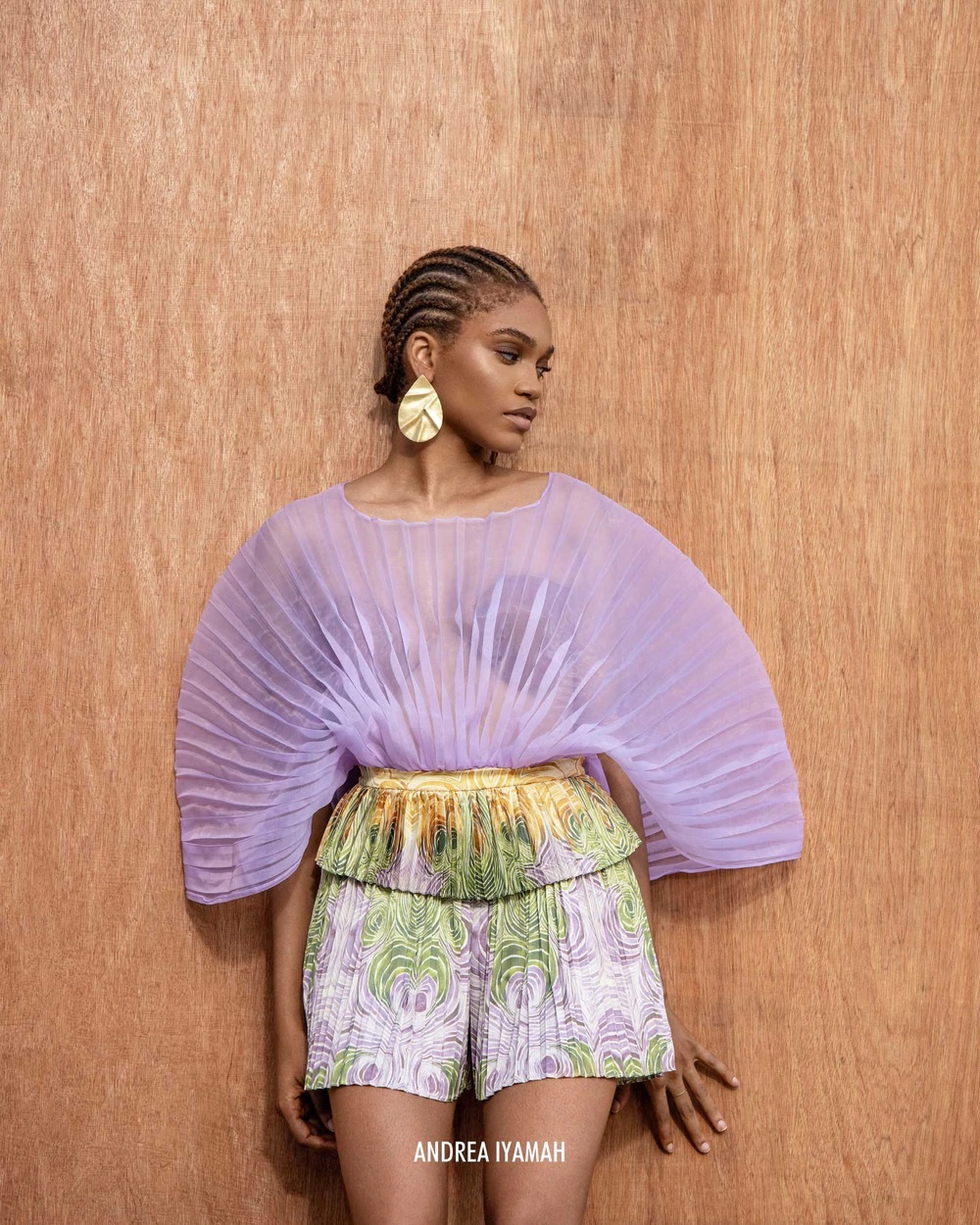 Formal rental Andrea Iyamah Sombra Pleated Organza Bodysuit