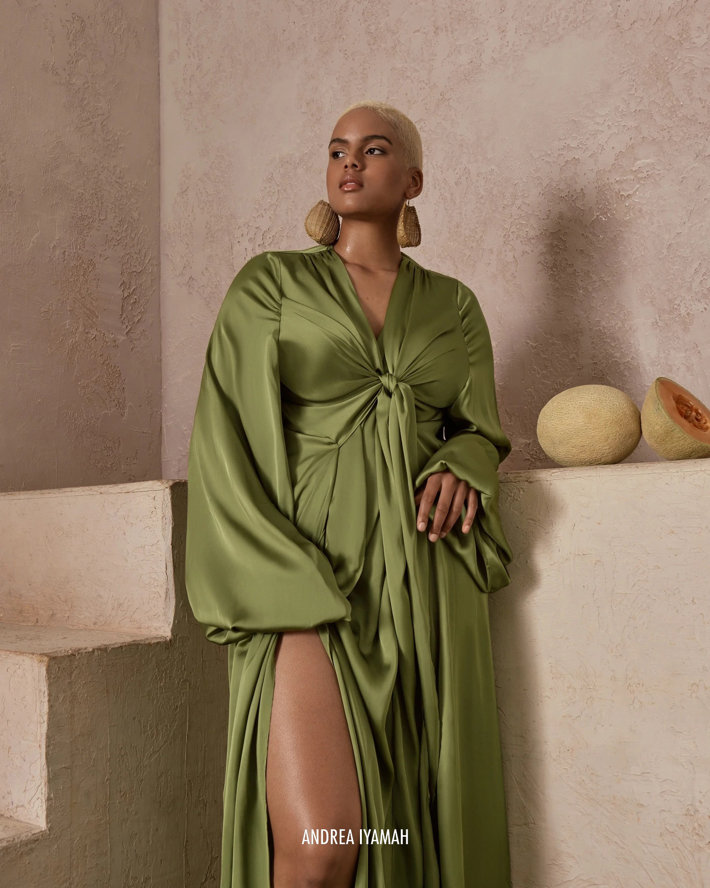 Designer rental ANDREA IYAMAH Nali Satin Robe