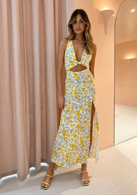 Cheap designer Bec & Bridge Print Cali Sun Maxi Dress