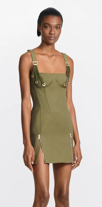 Cheap designer Dion Lee Fan Lace Zip Mini Dress