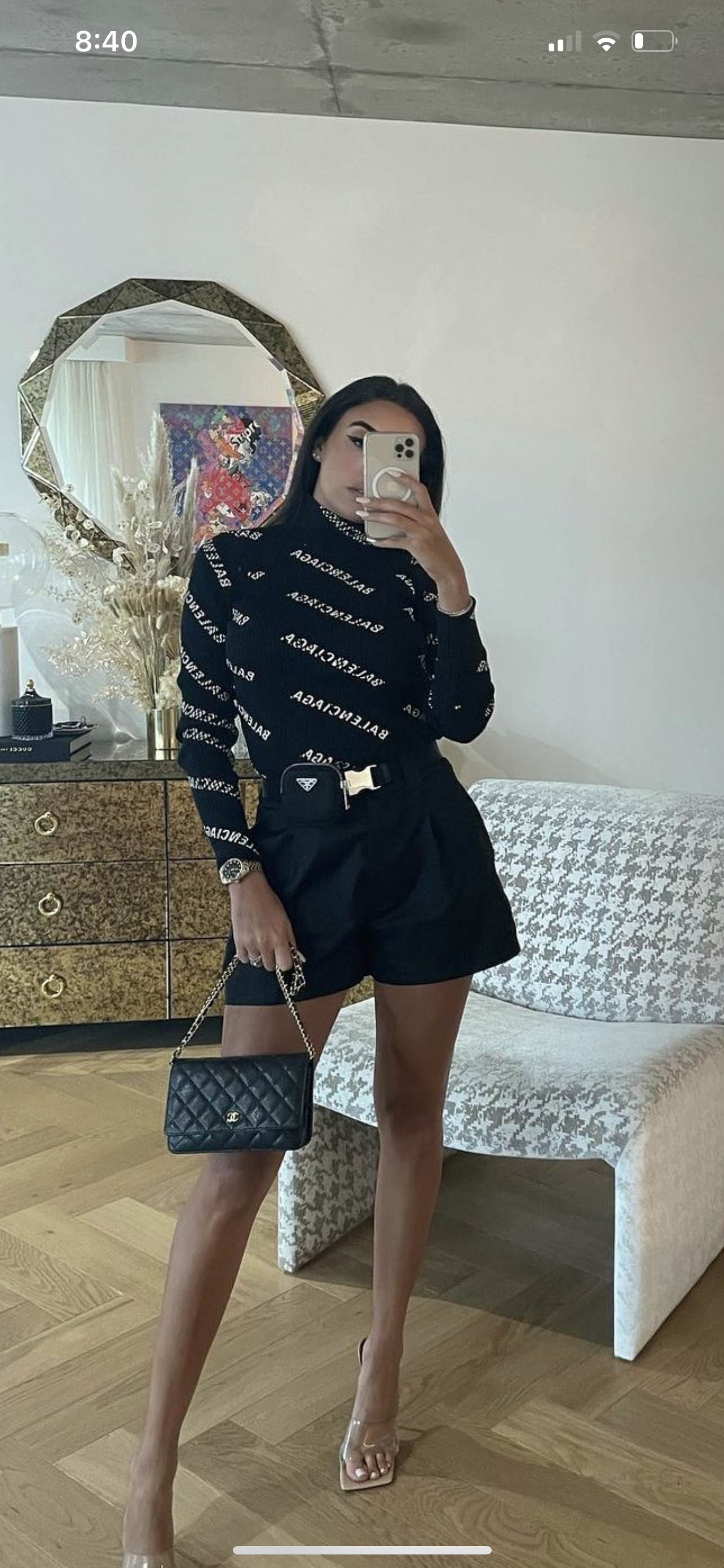 Designer rental Prada Re Nylon Shorts With Belt