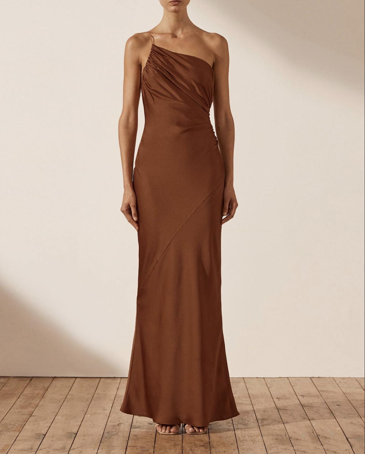 Loan a Shona Joy Luxe Asymmetrical Gathered Maxi