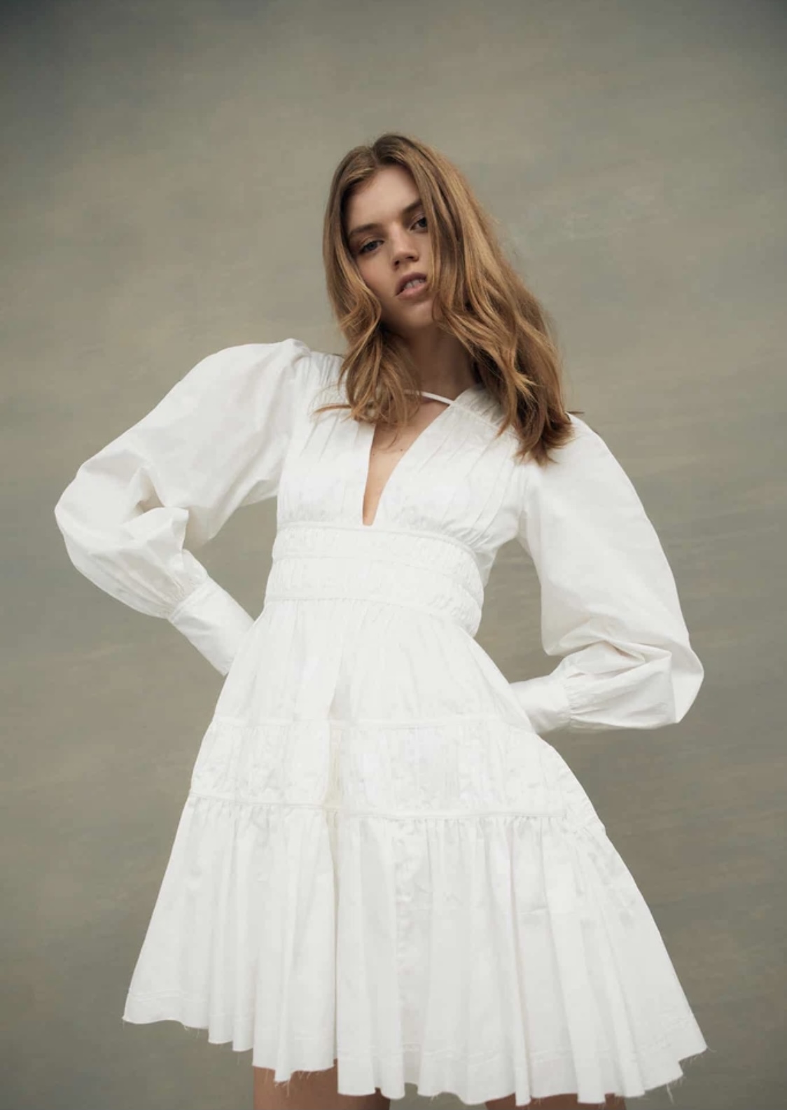 Designer rental Aje Fallingwater Gathered Mini Dress