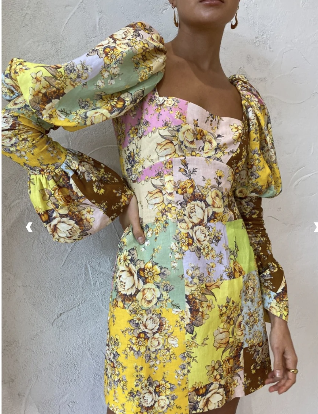 Designer rental Alemais Matilde Puff Sleeve Mini