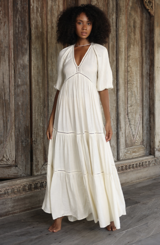Loan a Tigerlily Lunetta Fabia Maxi Dress Cream