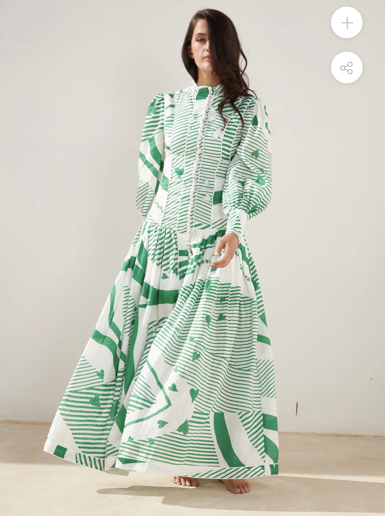 Borrow a Mackenzie Mode Button Me Up Maxi Green With Envy