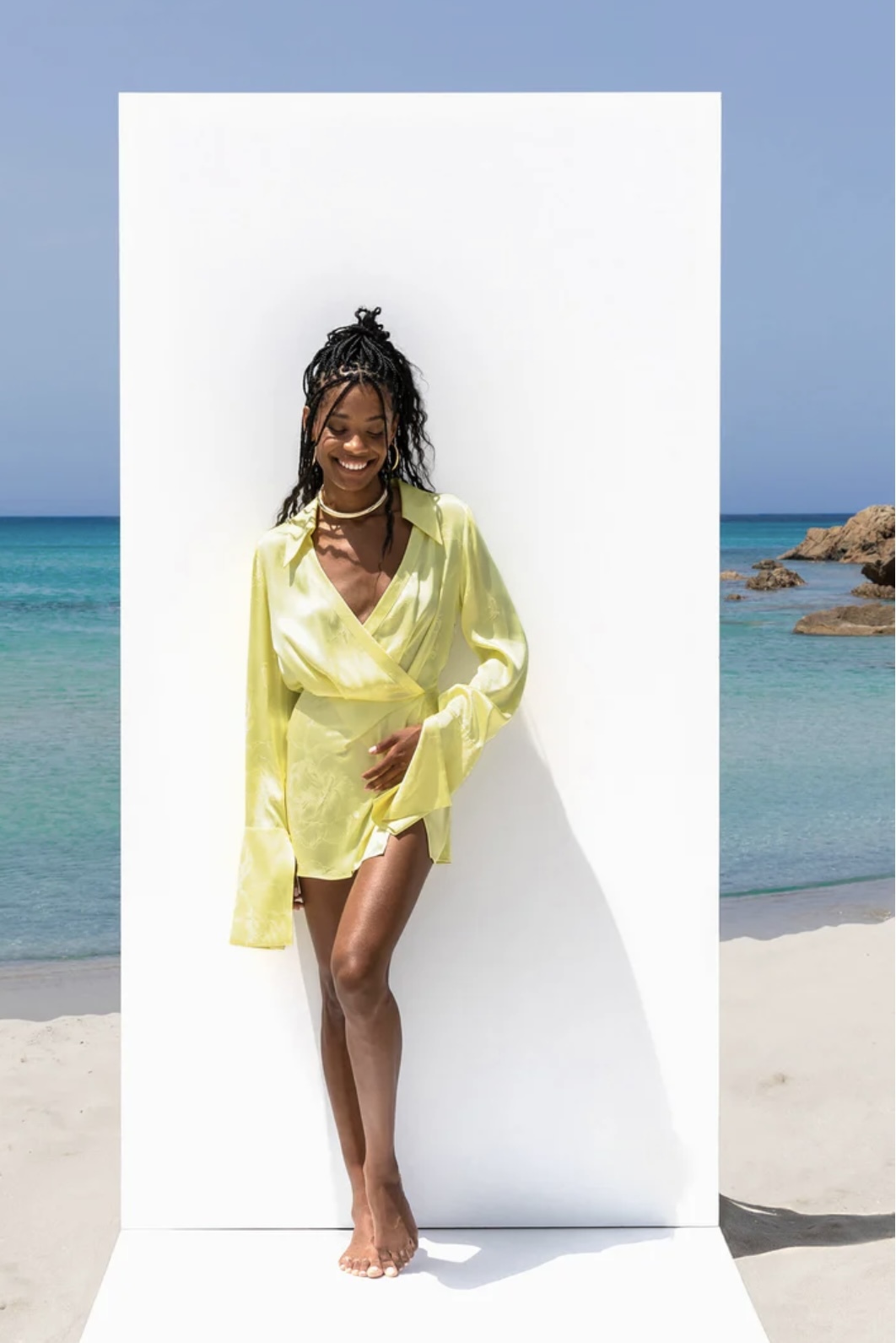 For rent a Rat & Boa Paloma Dress Lemon