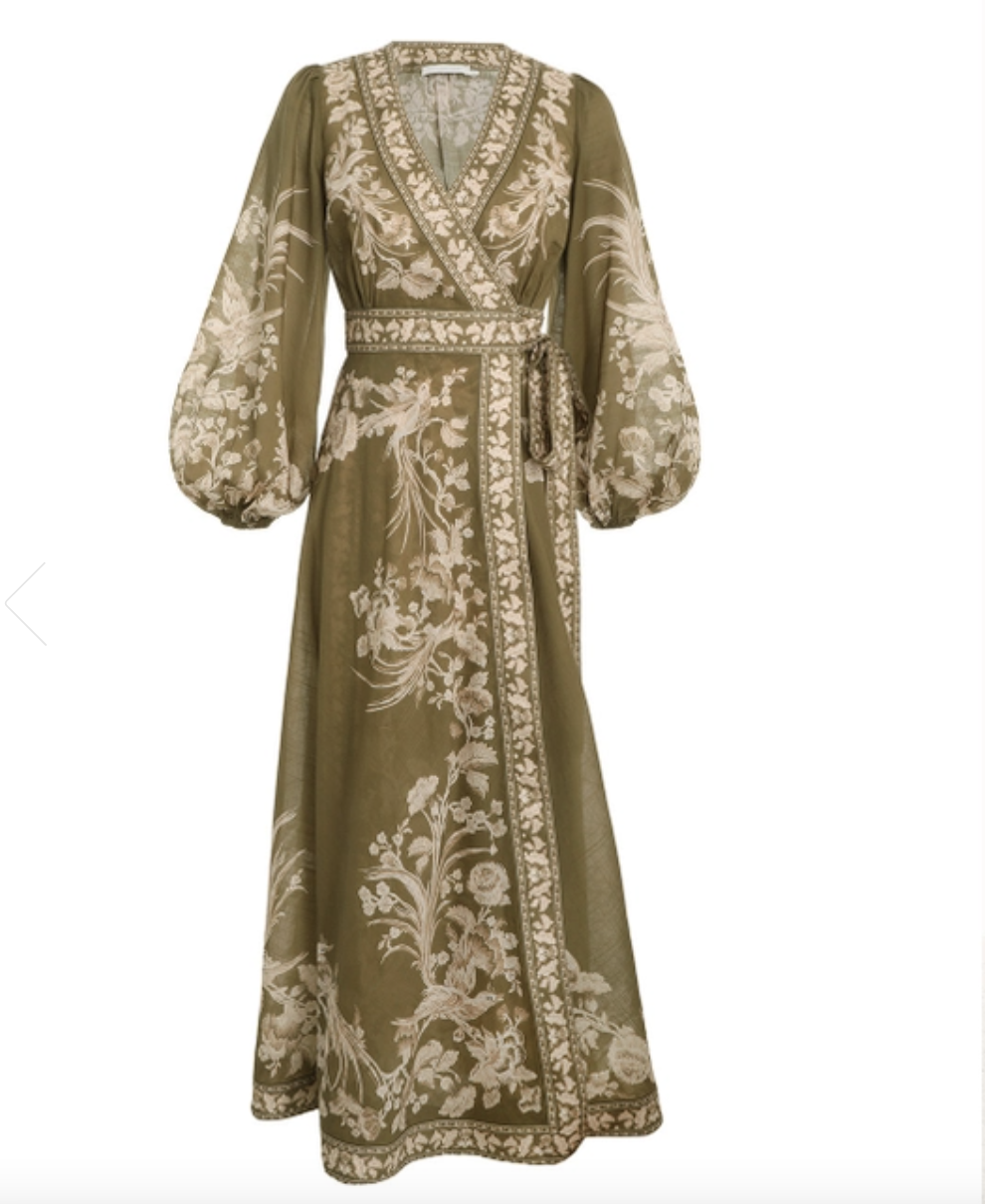 Designer rental Zimmermann Anneke Wrap Dress